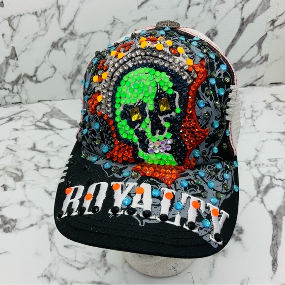 Men’s Royalty Skull Trucker Hat by Rebel Spirit